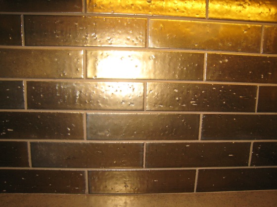 Bronze ceramic kitchen backsplash tile