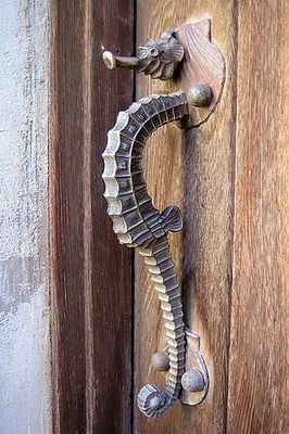 nautical themed sea horse door knob
